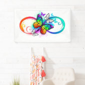 Banderoles Bright infinity with rainbow butterfly (En situation)