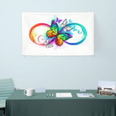 Banderoles Bright infinity with rainbow butterfly (Salon professionnel)