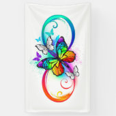 Banderoles Bright infinity with rainbow butterfly (Vertical)