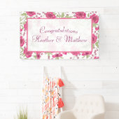 Banderoles Bright Pink Rose Wedding (En situation)