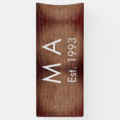 Banderoles Brique de pierre rustique marron ajouter nom lettr (Vertical)