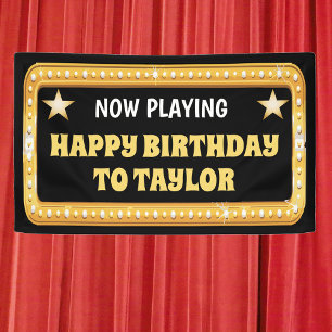 Banderoles Broadway Marquee avec texte personnalisé