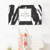 Banderoles Brochures noir et blanc élégant et Abstrait (En situation)