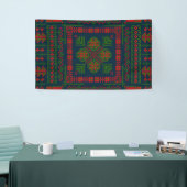 Banderoles Broderie palestinienne Tatreez rouge vert 5 Motif (Salon professionnel)