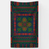 Banderoles Broderie palestinienne Tatreez rouge vert 5 Motif (Vertical)