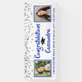 Banderoles Brosse Confetti Script Photo Graduation Royal Blue (Vertical)