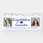 Banderoles Brosse Confetti Script Photo Graduation Royal Blue (Horizontal)