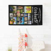 Banderoles Brosse moderne Stroke Graduate Photo Collage noir (En situation)