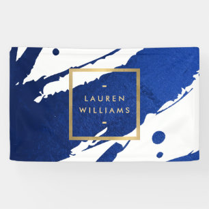 Banderoles Brosses bleues Indigo Abstraites