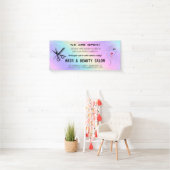 Banderoles Broussage & Gold Whisers Ciseaux Salon de Coiffure (En situation)