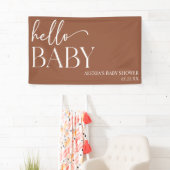 Banderoles Brown Boho Bohemian Hello Baby shower bébé (En situation)