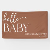 Banderoles Brown Boho Bohemian Hello Baby shower bébé (Horizontal)