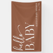 Banderoles Brown Boho Bohemian Hello Baby shower bébé (Vertical)