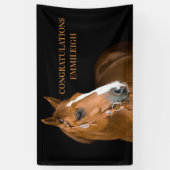 Banderoles Brown Horse Black Equestrian Félicitations (Vertical)