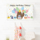 Banderoles Brown Perse Chat Longhair fête d'anniversaire (En situation)