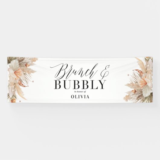 Banderoles brunch et bubbly Bridal douche pampas herbe (Horizontal)