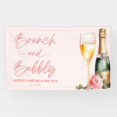 Banderoles Brunch et Bubbly Mimosa Champagne Brunch d'anniver (Horizontal)