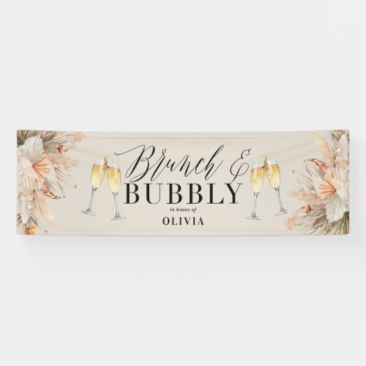 Banderoles brunch et bulle Bridal douche pampas herbe Banne (Horizontal)