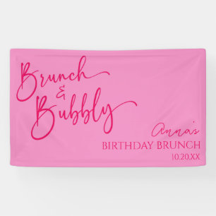 Banderoles Brunch rose chaud et fête de brunch d'anniversaire