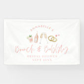 Banderoles brunch rose girly et douche bulle (Horizontal)