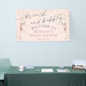 Banderoles Brunch rose simple moderne et douche à bulle (Salon professionnel)