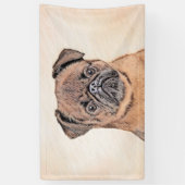 Banderoles Bruxelles Griffon Smooth Painting Original Chien A (Vertical)