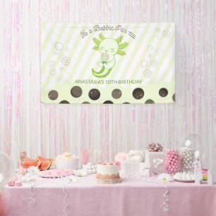 Banderoles Bubble Boba Tea Green Axolotday Party