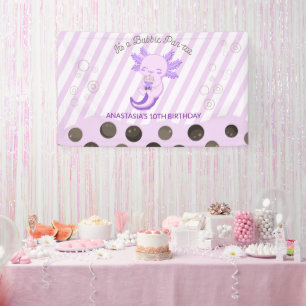 Banderoles Bubble Boba Tea Purple Axolotday Party