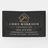 Banderoles Building Construction Contractor Black Gold (Horizontal)