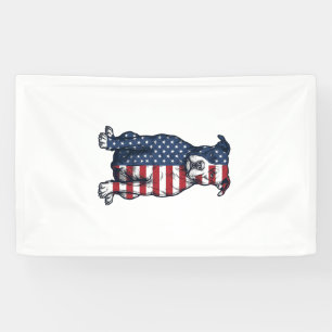 Banderoles Bulldog Patriotique Gravure Vintage Design Vectori