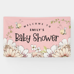 Banderoles Bumblebee Florals Bienvenue au Baby shower Pink Ba
