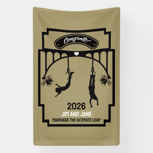 Banderoles Bungee Jumping Mariage cadeau (Verticale)