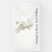 Banderoles Bunny Balloon 1er anniversaire (Vertical)