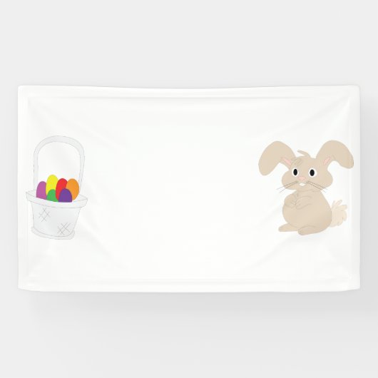 Banderoles Bunny de Pâques avec panier (Horizontal)