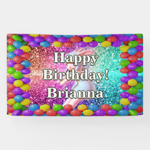 Banderoles Bunny Pom-pom girl personnalisées caractère annive