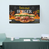 Banderoles Burger fast food barbecue Hamburger party mignonne (Salon professionnel)