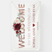 Banderoles Burgundy Blush Floral Gold Mariage Affiche de bien (Vertical)
