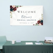 Banderoles Burgundy Blush Navy Aquarelle Florale (Salon professionnel)