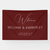 Banderoles Burgundy Boho Classic Rustic Simple Modern Wedding (Horizontal)