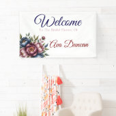 Banderoles Burgundy Navy & Blush Peony Baby Shower  (En situation)