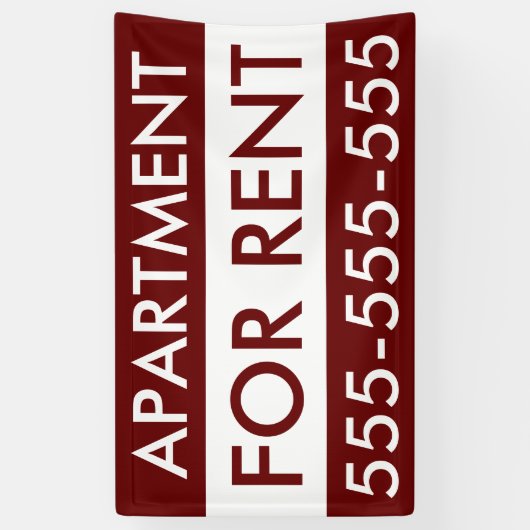 BANDEROLES BURGUNDY SIMPLE APPARTEMENT CONDO À LOUER (Vertical)