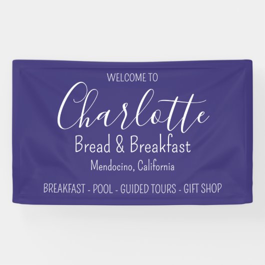 Banderoles Business Bread & Breakfast Modern Simple Purple (Horizontal)