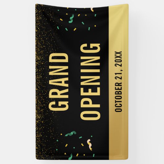 Banderoles Business Grand Ouverture Gold Parties scintillant  (Vertical)
