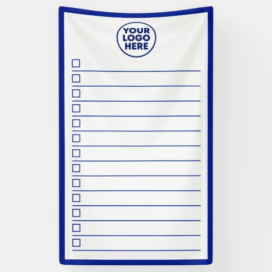 Banderoles Business Logo Navy Blue Dry Erase To Do List (Vertical)