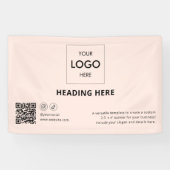 Banderoles Business Social Media QR Code Publicité Blush (Horizontal)