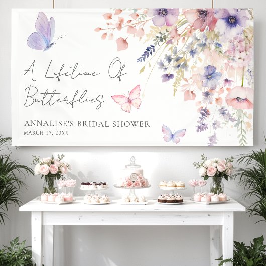 Banderoles Butterfly Wildflower Bridal Shower