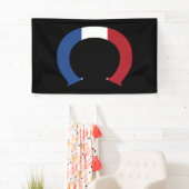 Banderoles C Monogramme superposé sur le drapeau de la LND su (En situation)