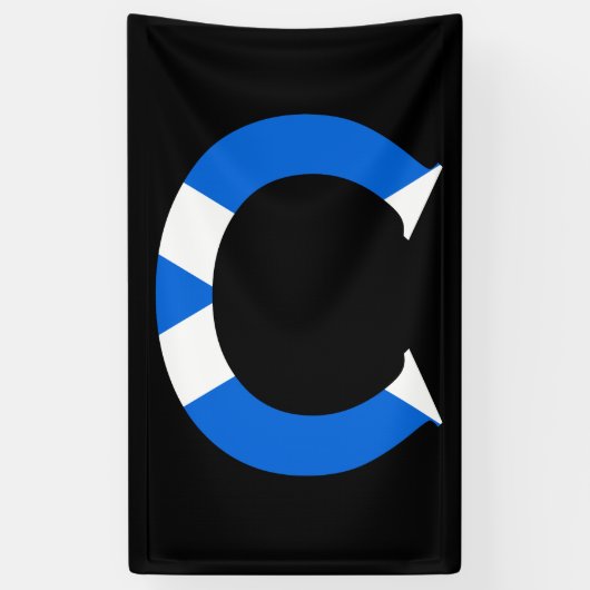 Banderoles C Monogramme superposé sur le drapeau écossais (v) (Vertical)
