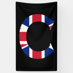 Banderoles C Monogramme superposé sur le drapeau Union Jack (