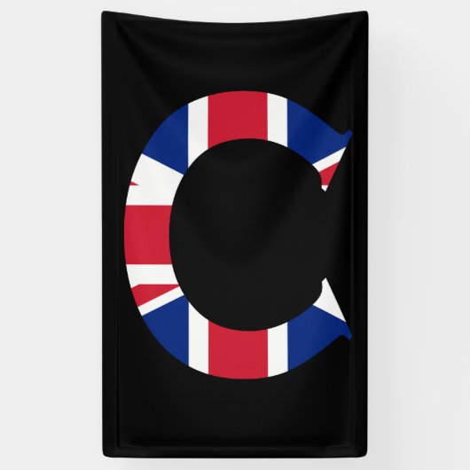 Banderoles C Monogramme superposé sur le drapeau Union Jack ( (Vertical)